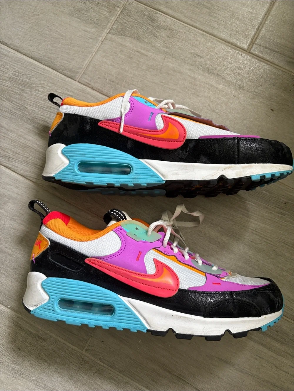 Nike Air Max Multicolor Athletic Sneakers - Pink/Orange/Blue